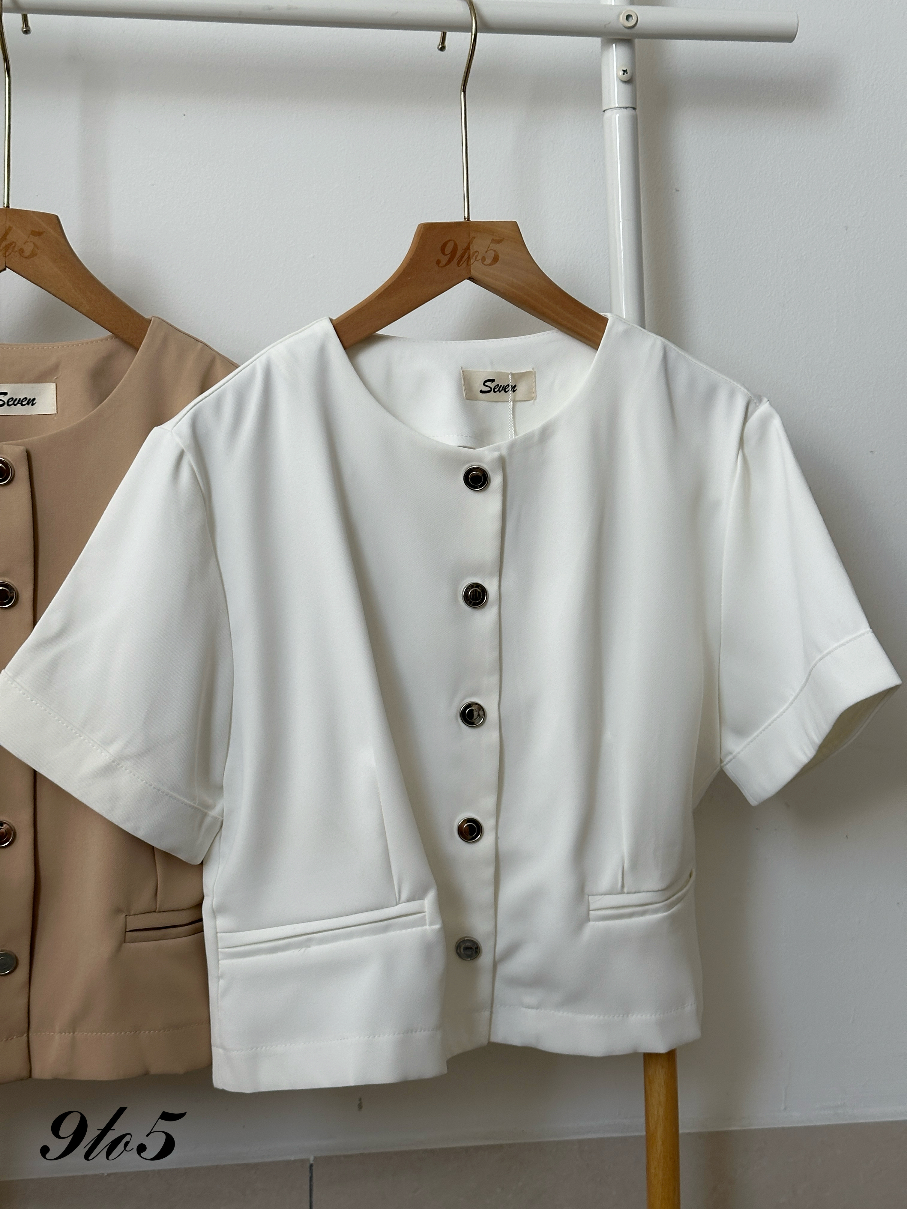 T4226 Short Sleeve Crop Blazer - 4 Colors 