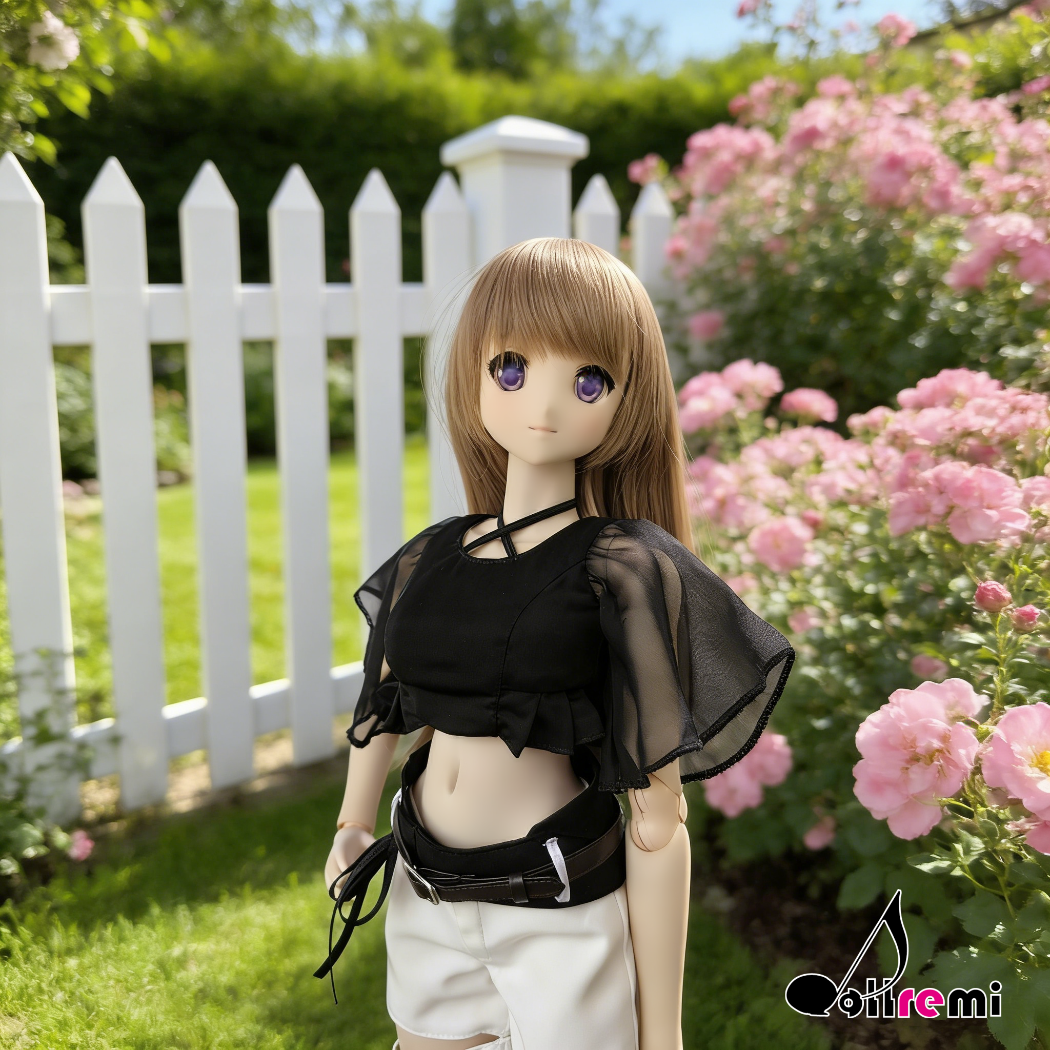 【dollremi】(DD0917D) 蝴蝶袖短款上衣 Crop top with butterfly sleeves