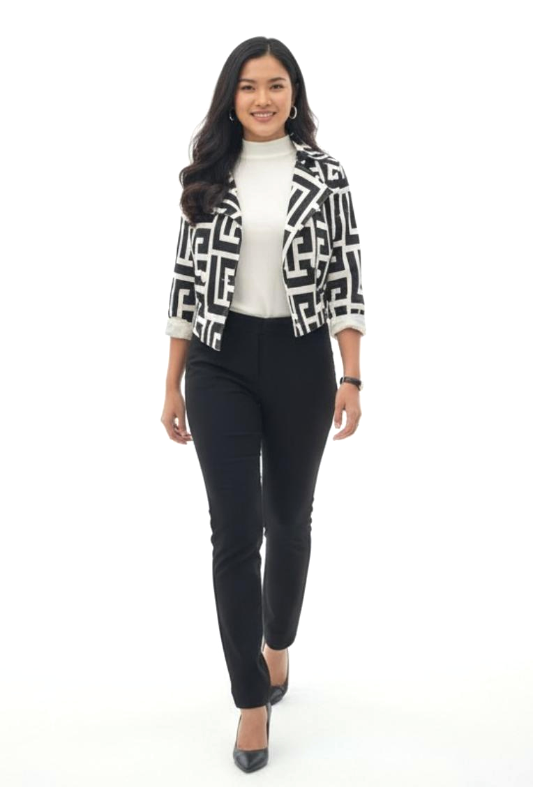 Bold Black & White Pattern Jacket