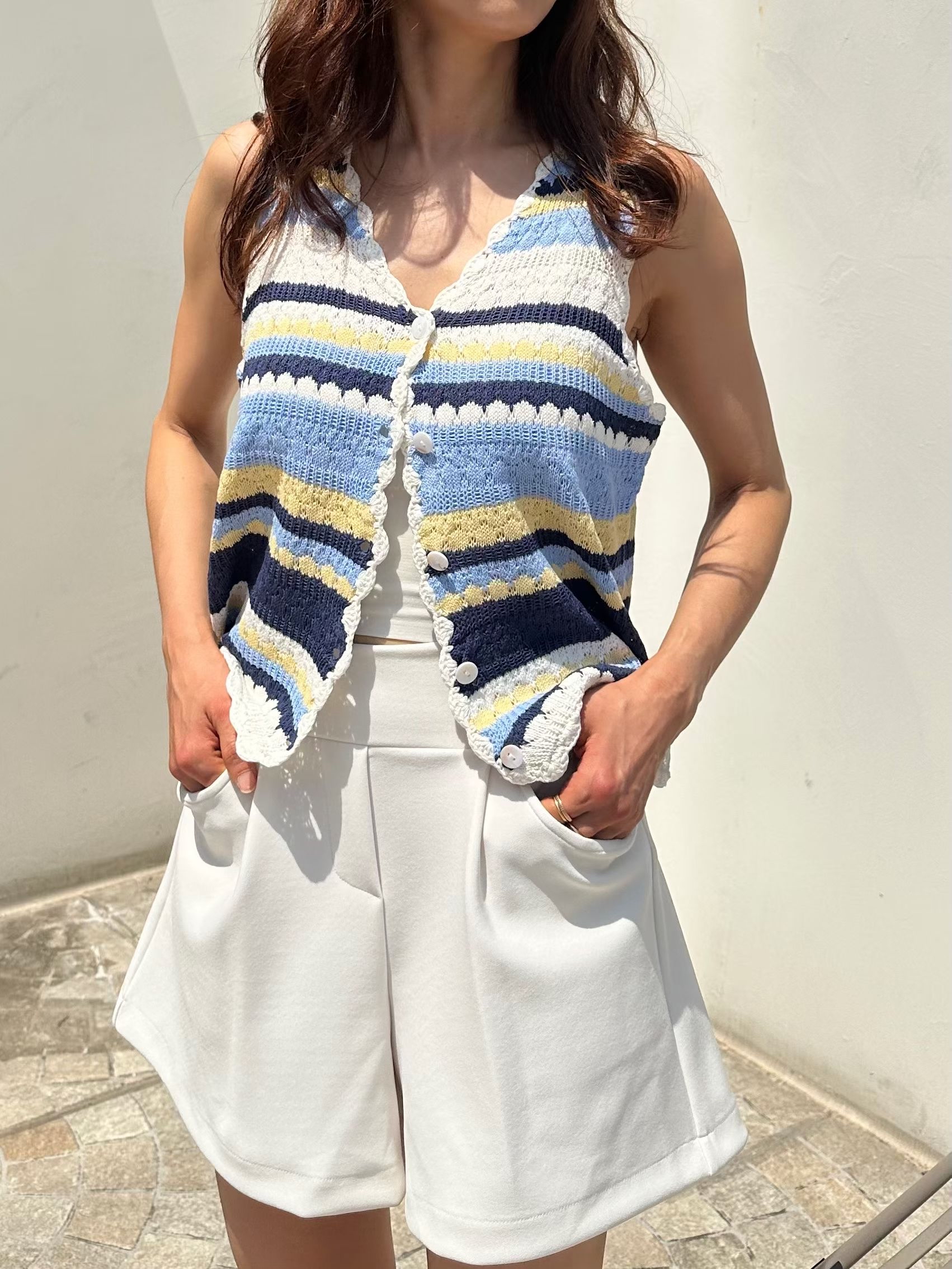 Colourful knit vest