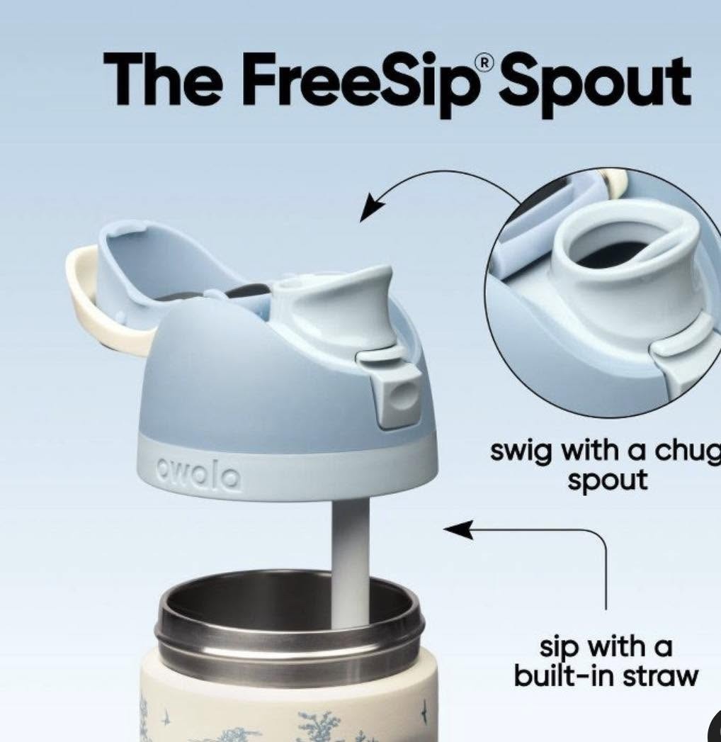 Owala FreeSip｜藍白田園款吸管水樽
