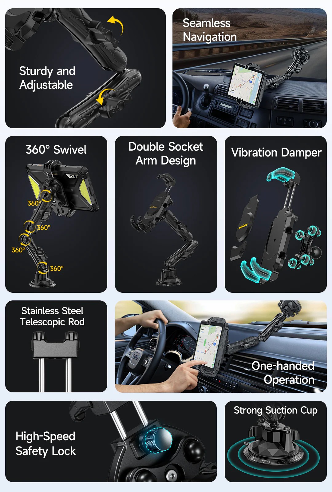 Ulefone Armor Mount Max Tablet Holder For Car/Truck 車用平板支架