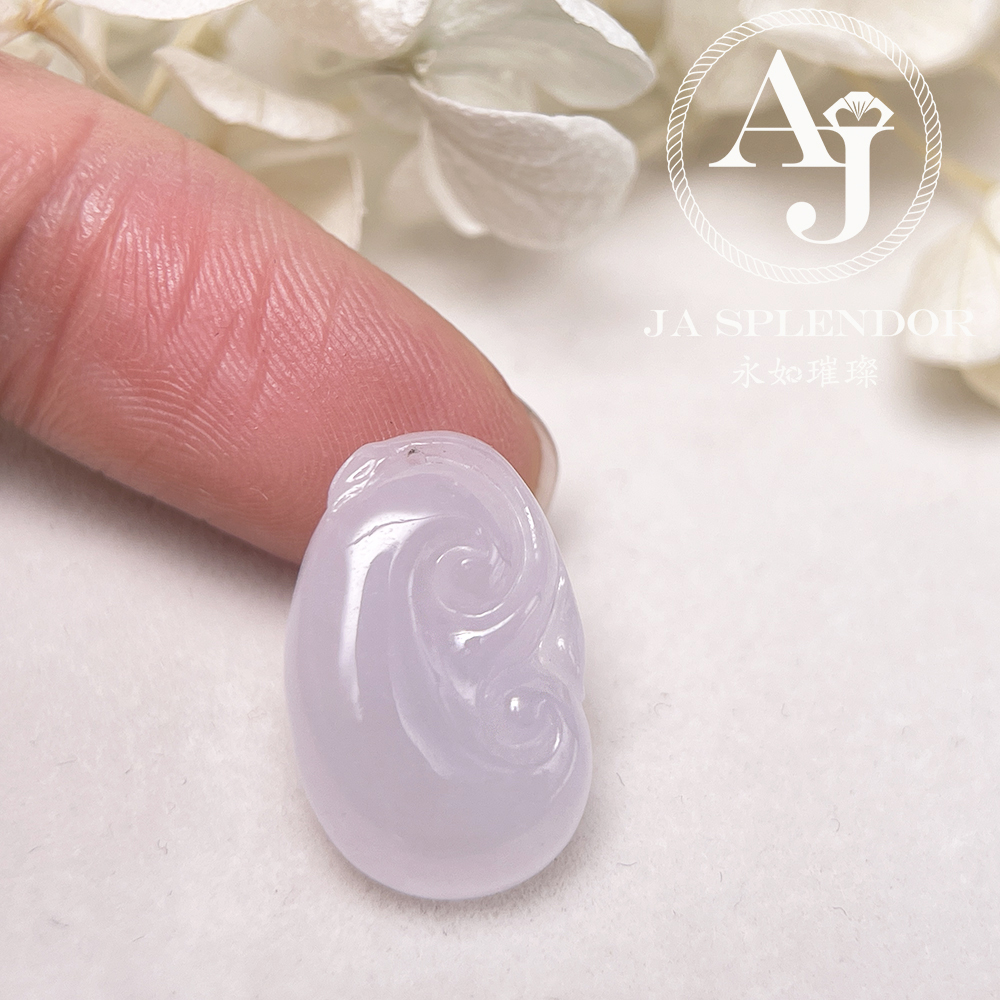 JN-1573 天然翡翠A玉 冰種櫻花粉色如意吉祥吊墜