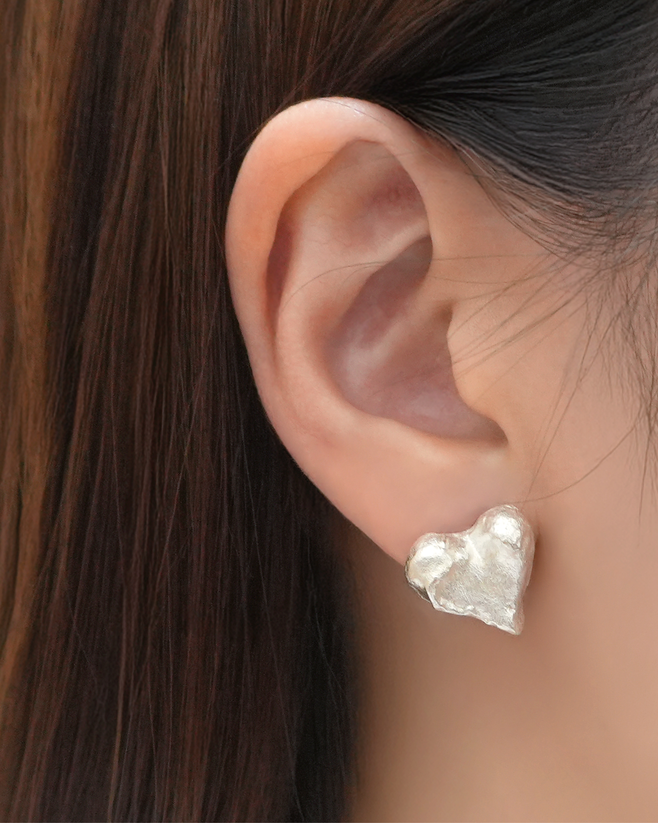 Raw Love Heart Earrings