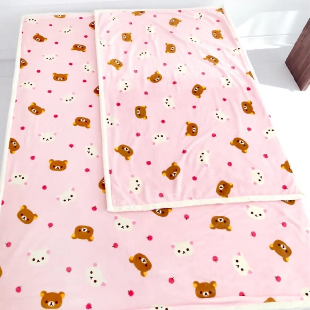 《預訂貨品》全新韓國限定 Rilakkuma 毛毯（粉紅色 S size)
