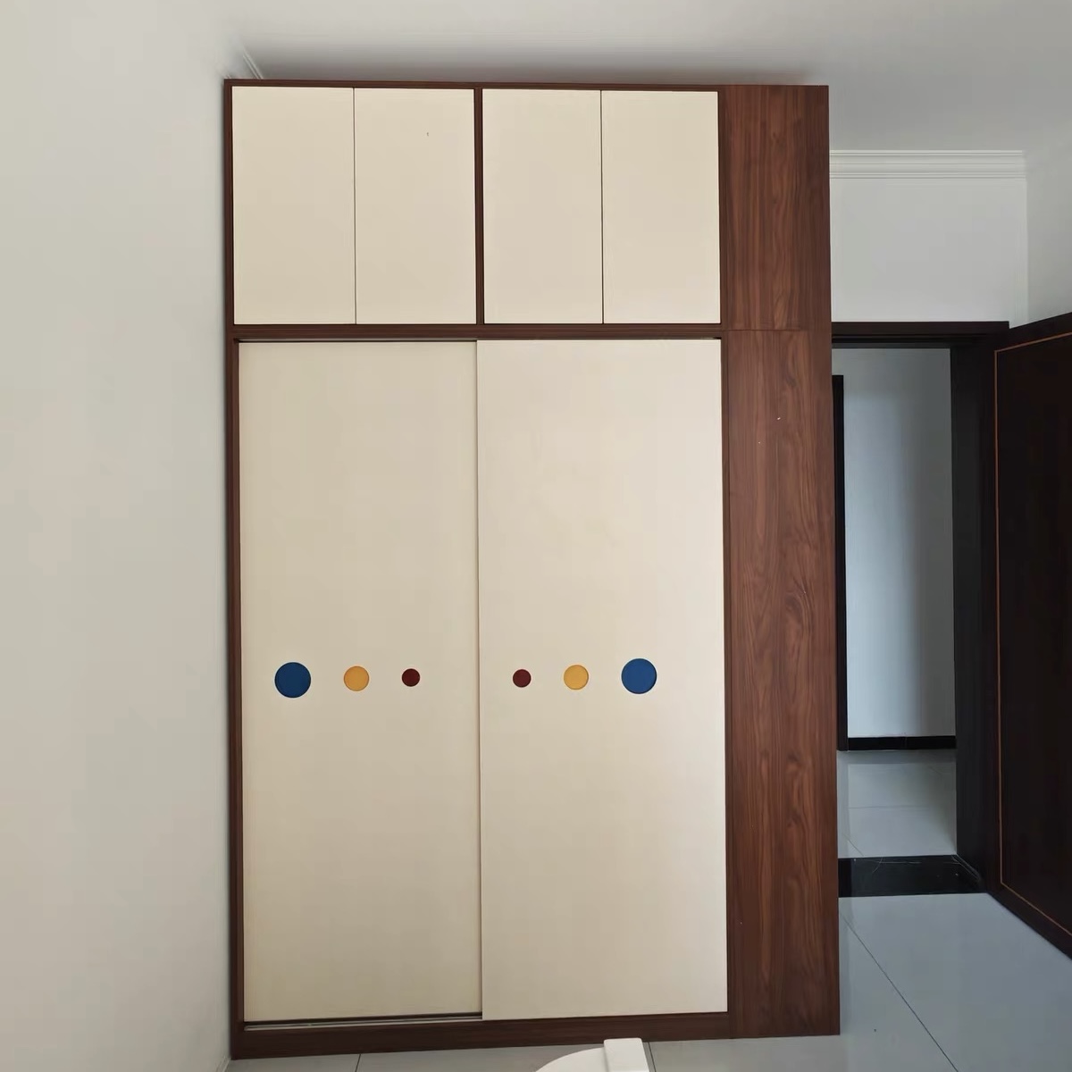 實木橡木兒童衣櫃 家用睡房兒童房 男女童收納推拉門衣櫃 wardrobe