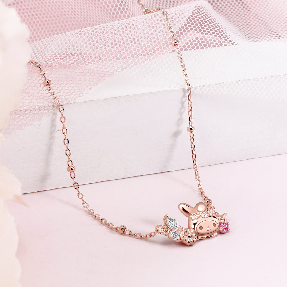 📦訂購 台灣限定 三麗鷗SanrioＸSTORY 故事銀飾 My Melody 童話仙子系列 美樂蒂蝴蝶晶鑽純銀頸鏈