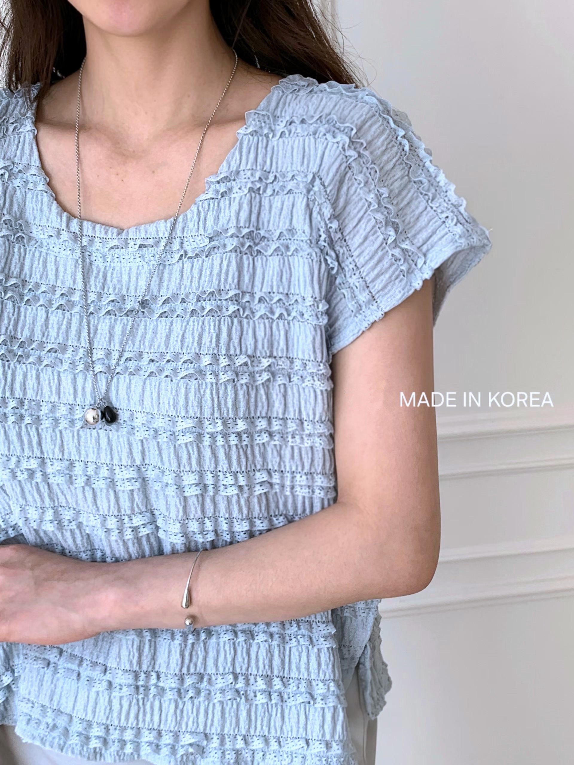 G6280 韓國🇰🇷壓紋假兩件top