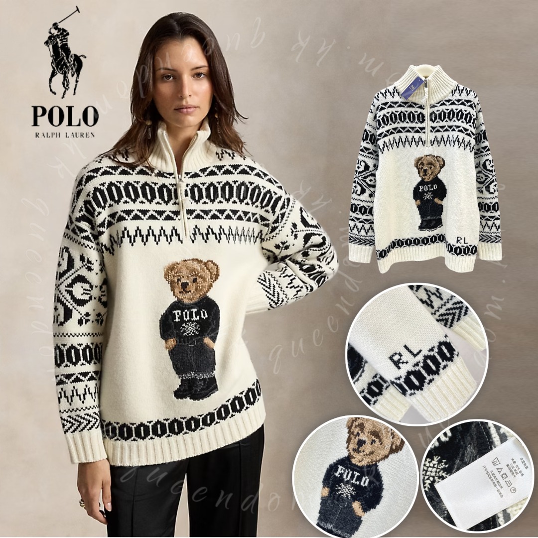 Polo Ralph Lauren Ski Polo Bear Wool-Cashmere Quarter-Zip 半開襟羊毛冷衫