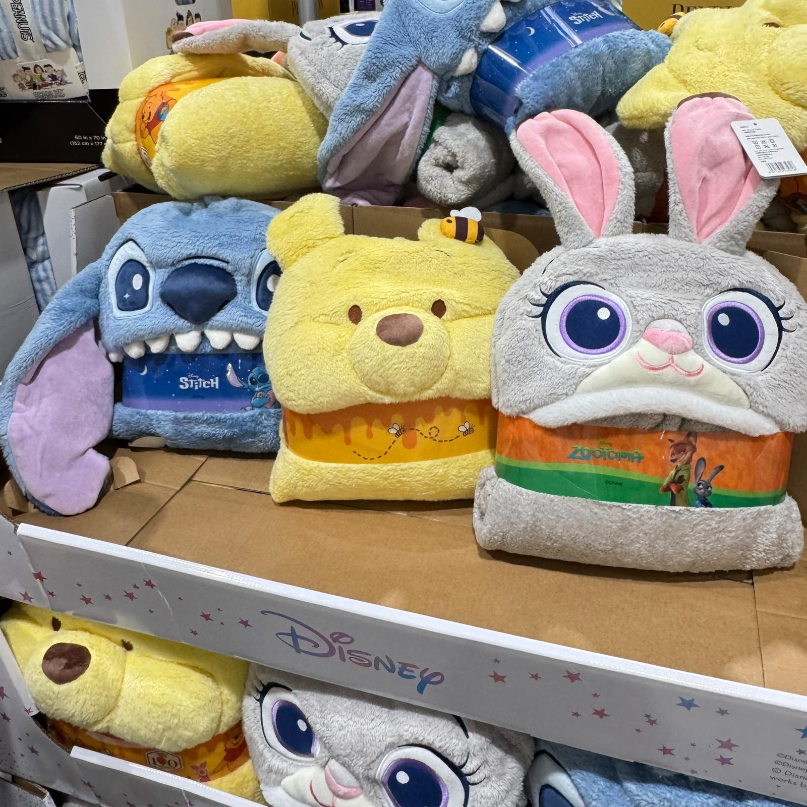 Disney 迪士尼 3D立體連帽造型絨毛保暖披肩毯 (維尼/史迪奇/茱蒂)  