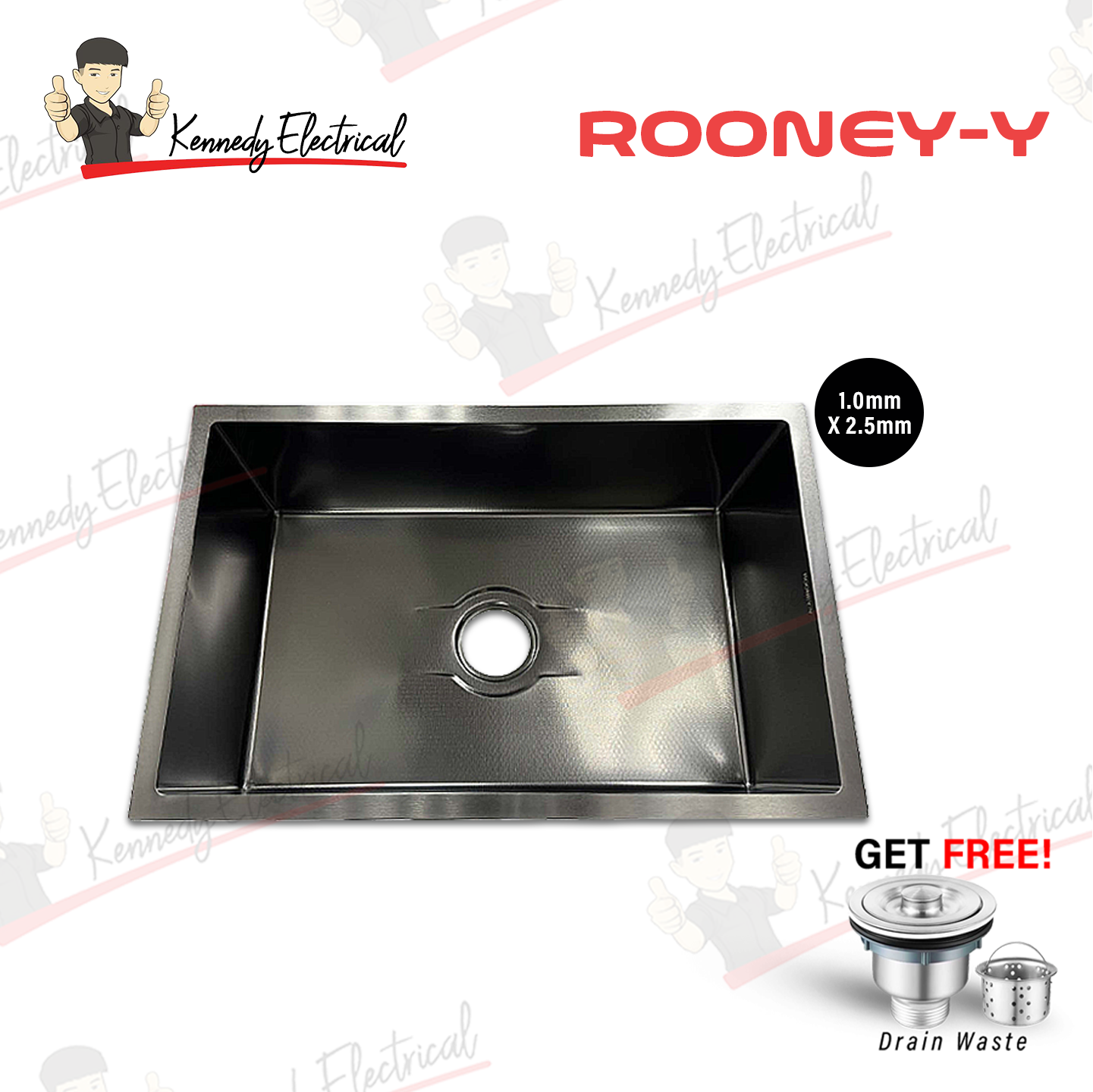 Rooney-Y Honeycomb Single Bowl Stainless Steel Kitchen Sink (7246Hb#) W69-7246HB