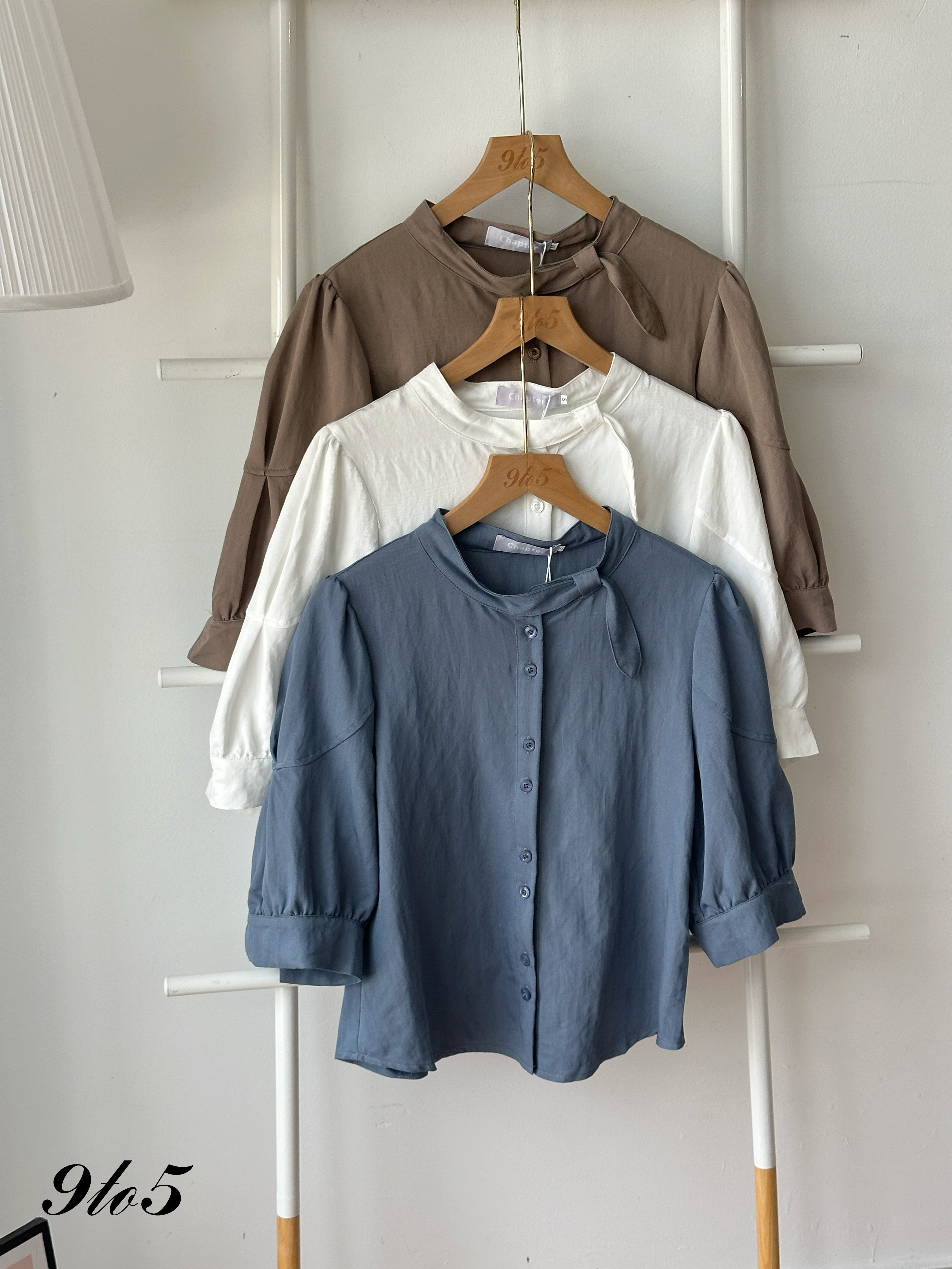 T4265 Stand Collar Half Sleeve Shirt - 3 Colors 