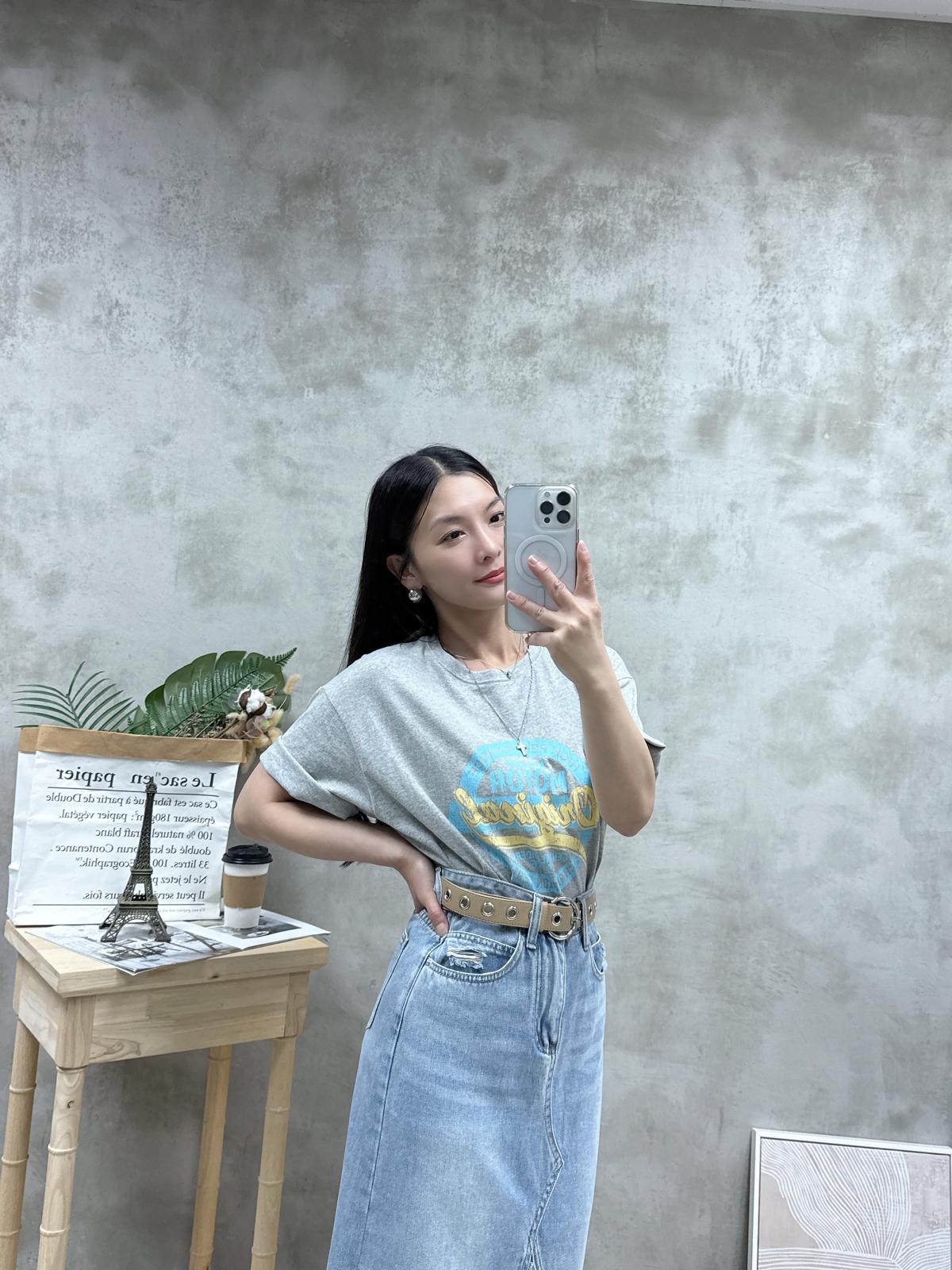 G17 糖果系拼色print Tee