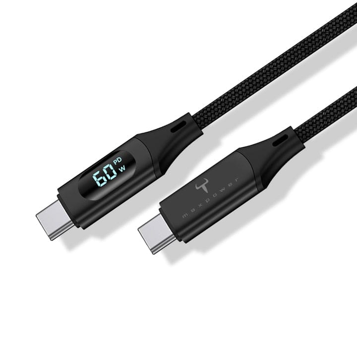 Maxpower ERKID 1.0m 黑色 USB-C 轉 USB-C 數據線，支援快速充電和同步