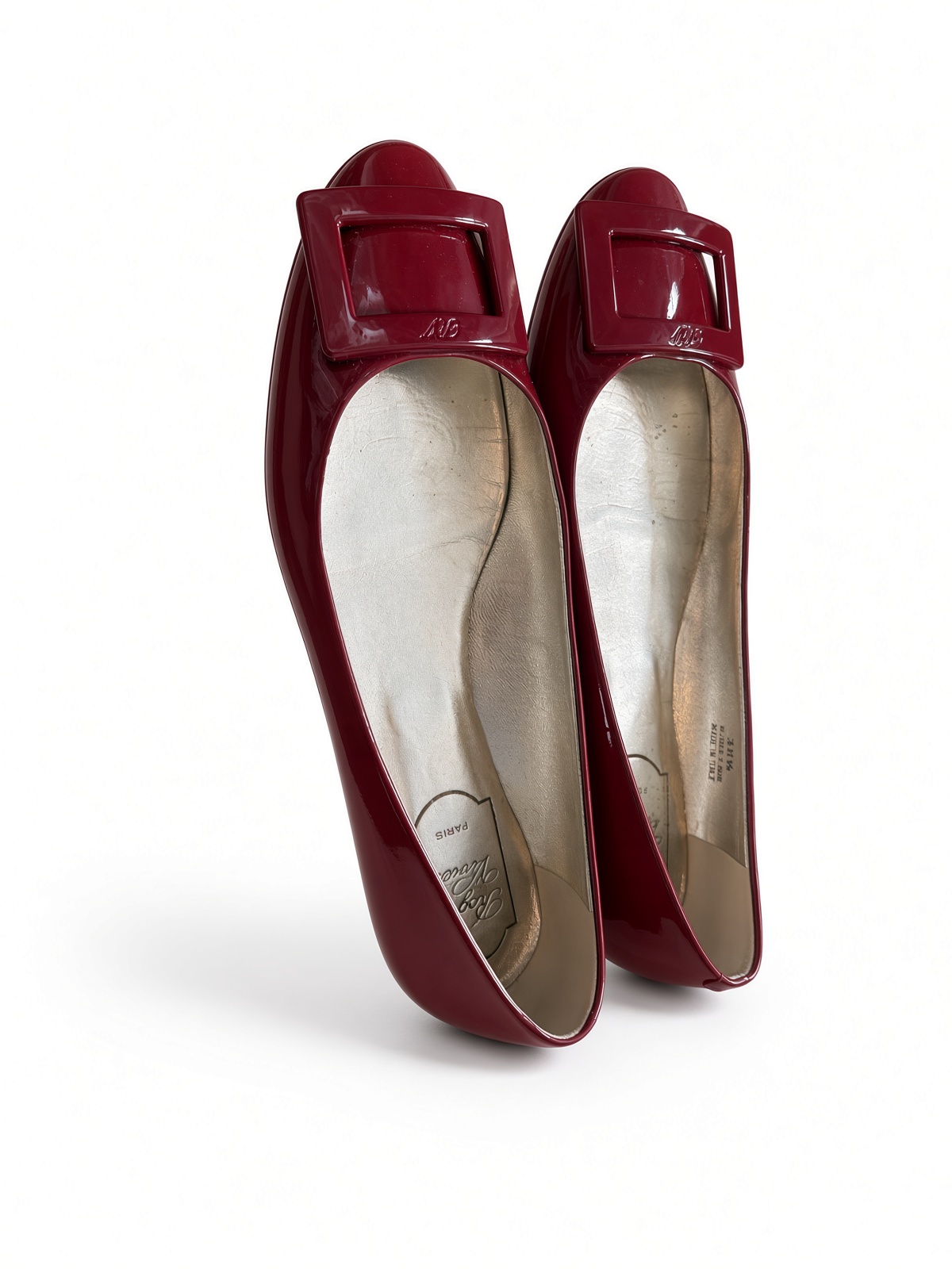 ［Preloved] Roger Vivier red patent round-toe flats