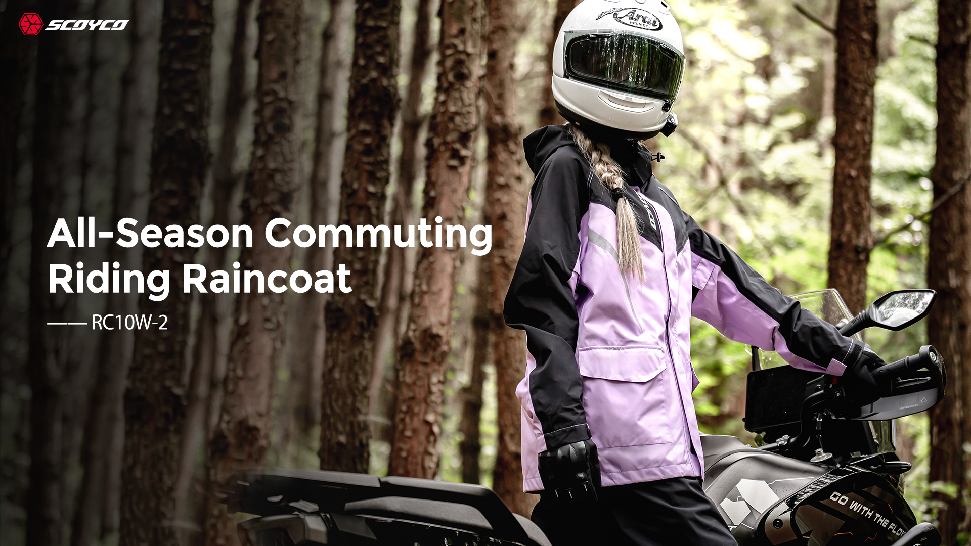 SCOYCO RC10-2 Touring Series Raincoat Lady | Waterproof Motorcycle Raincoat for All Weather