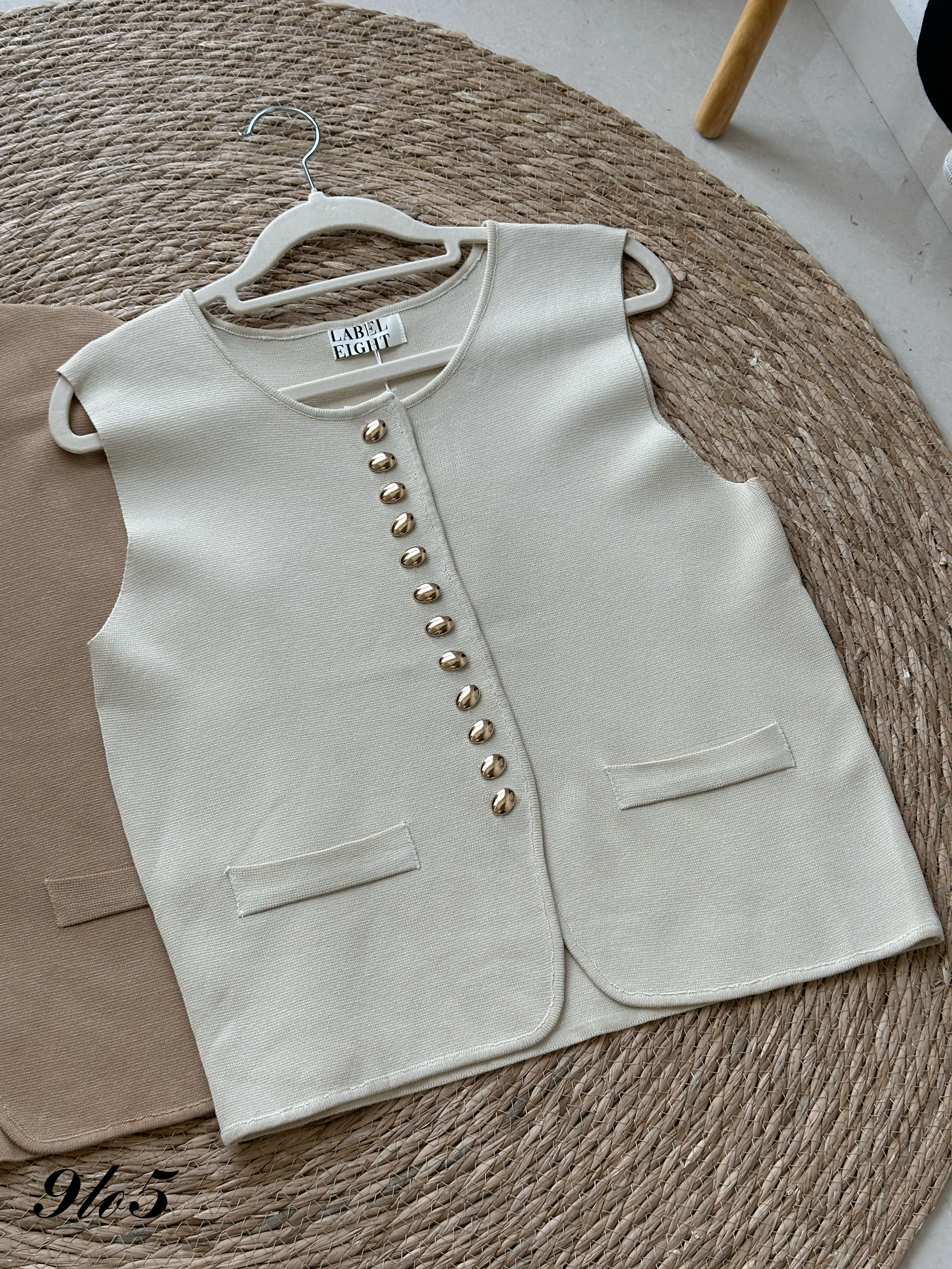 T4245 Button Up Vest Top - 4 Colors 