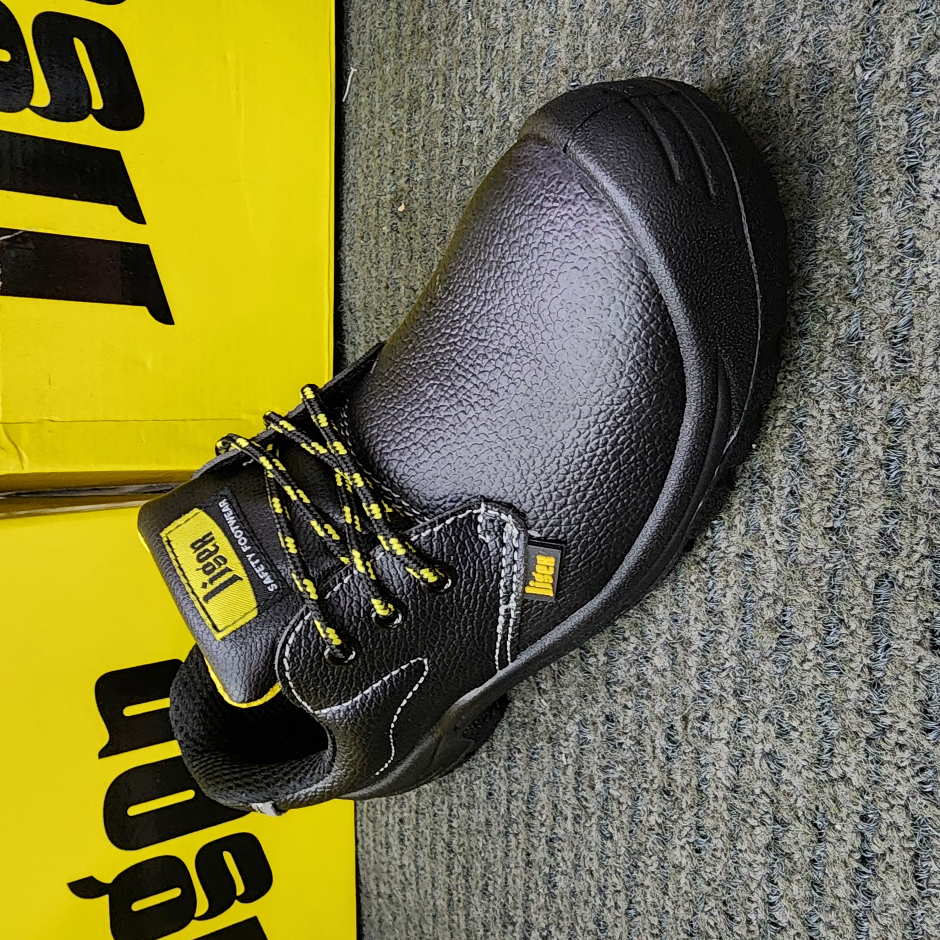 LIGER SAFETY SHOES LOW CUT LG-88 (SIRIM APPROVED) Black MICROFIBER Leather Lace Kasut Keselamatan