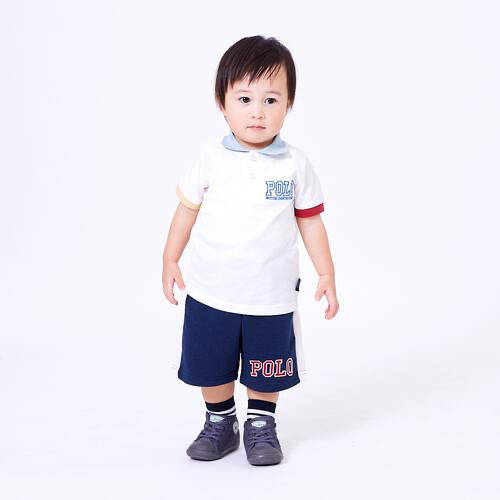 🇯🇵預訂 日本直送🇯🇵Polo Baby標誌刺繡撞色米白色翻領短袖Polo上衣