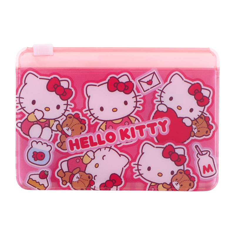 Hello Kitty Two Layers Pearl PVC Card Holder w/ Zipper 有膠拉鍊PVC 雙層咭片套