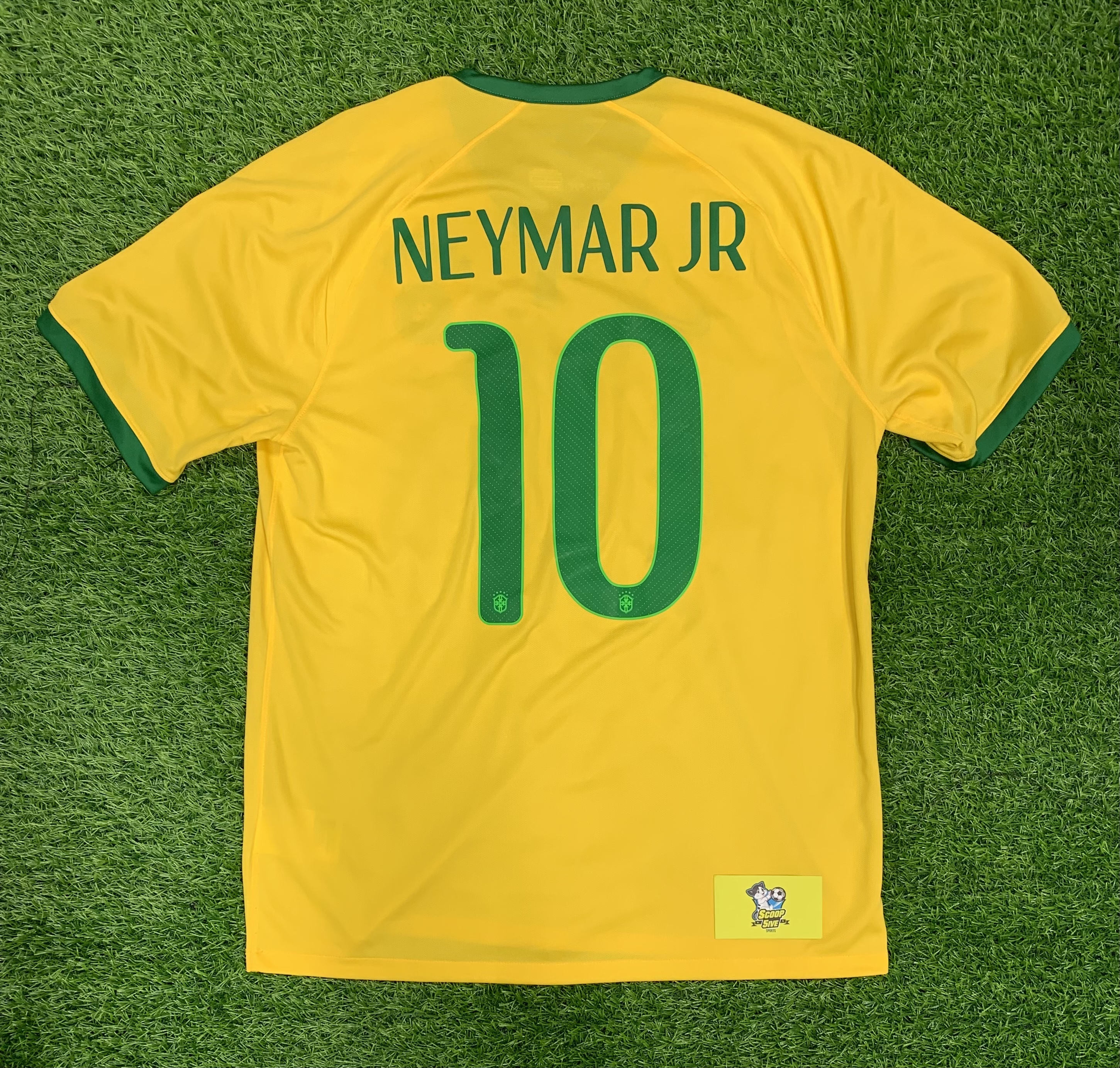 二手 90%新 2014 巴西 主場 球迷版 短袖 連10 Neymar JR