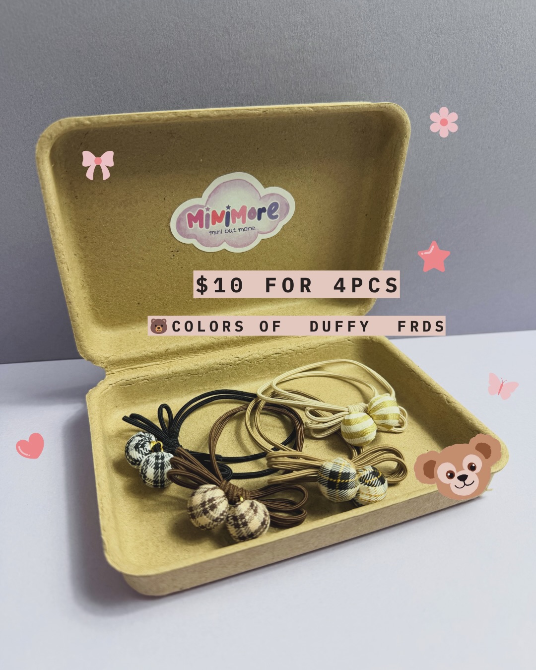 格紋波波橡筋圈套裝4pcs/set