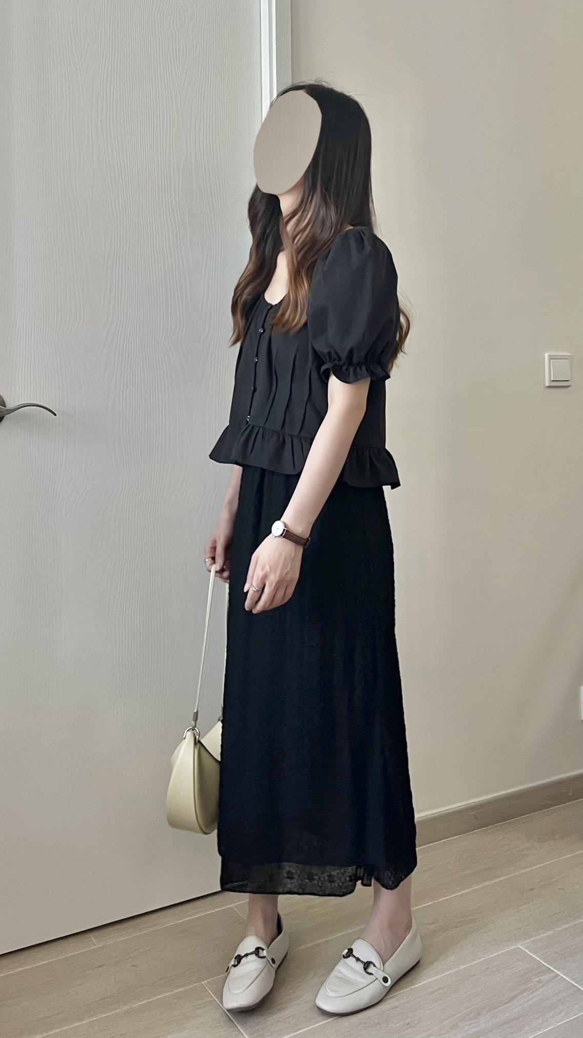 公主膊花邊短袖blouse