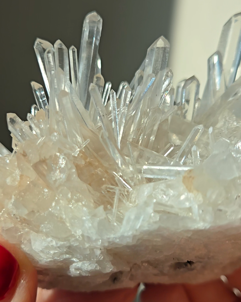 Blue smoke Lemurian needle quartz cluster - LQ545