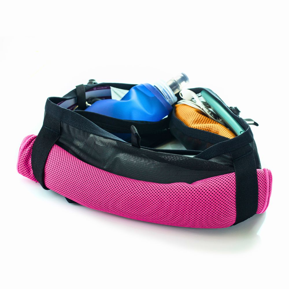 網質彈性超透氣貼身跑步腰包( 純黑色)