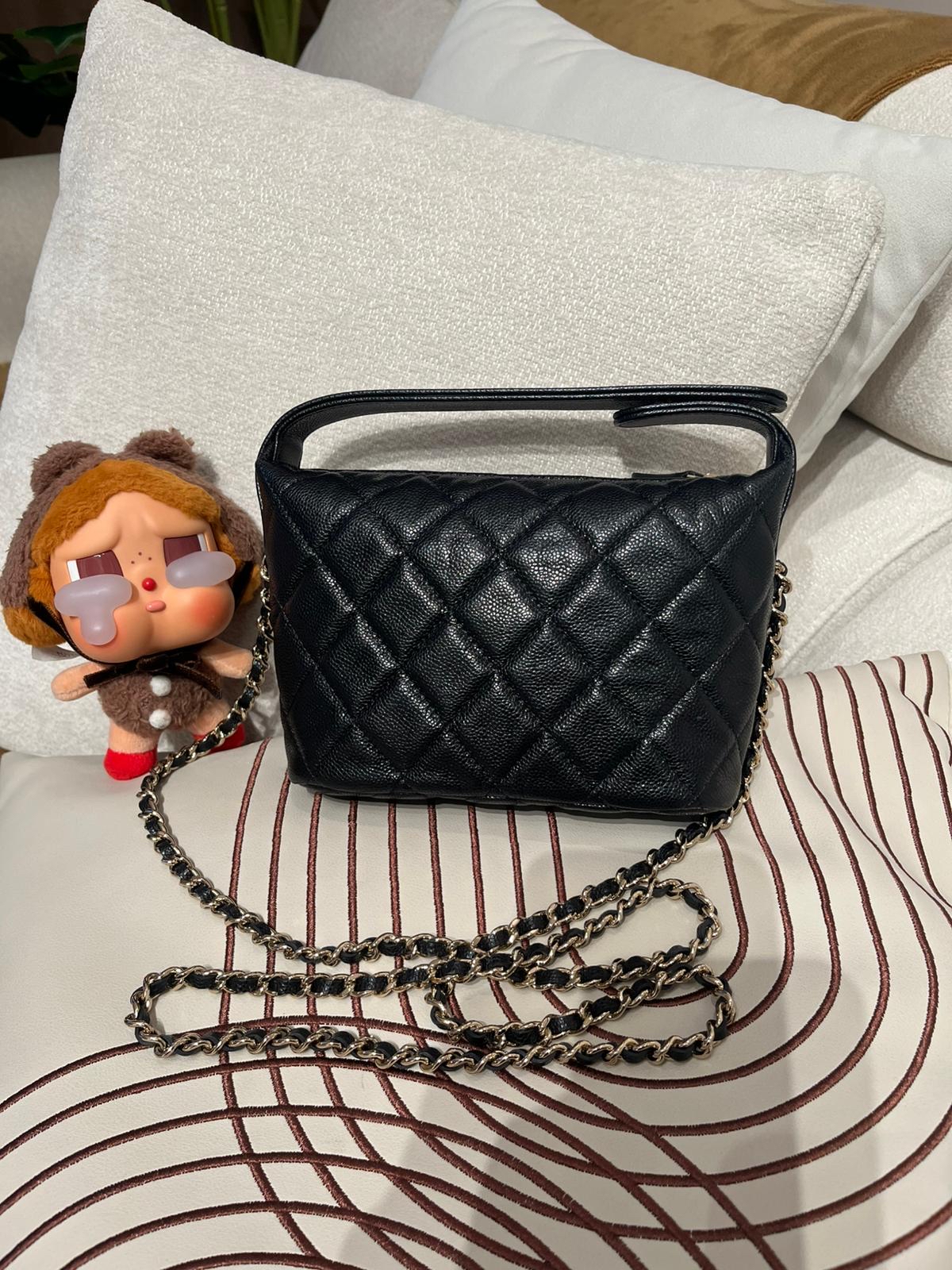 Chanel AP4386  黑色荔枝牛皮金扣 Authentic, 95%New ✅晶片✅Dust bag ✅Box