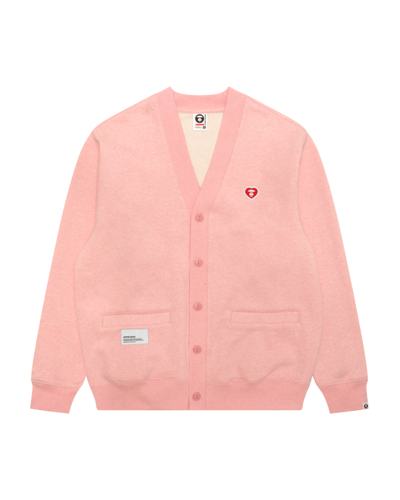 AAPE AAPENOW heart moonface embroidered cardigan (D381XBR)