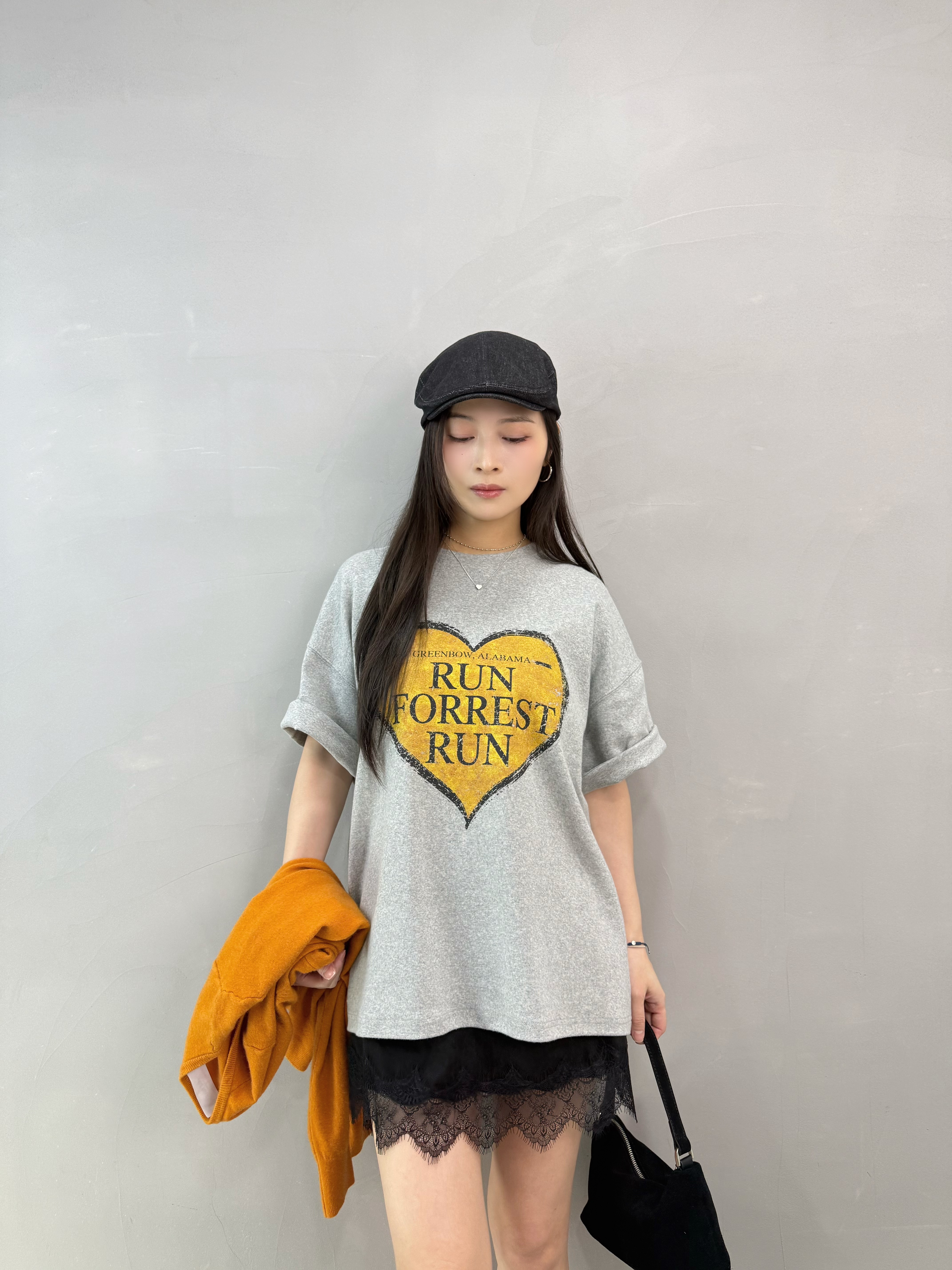 I01 磨毛心形Print Tee