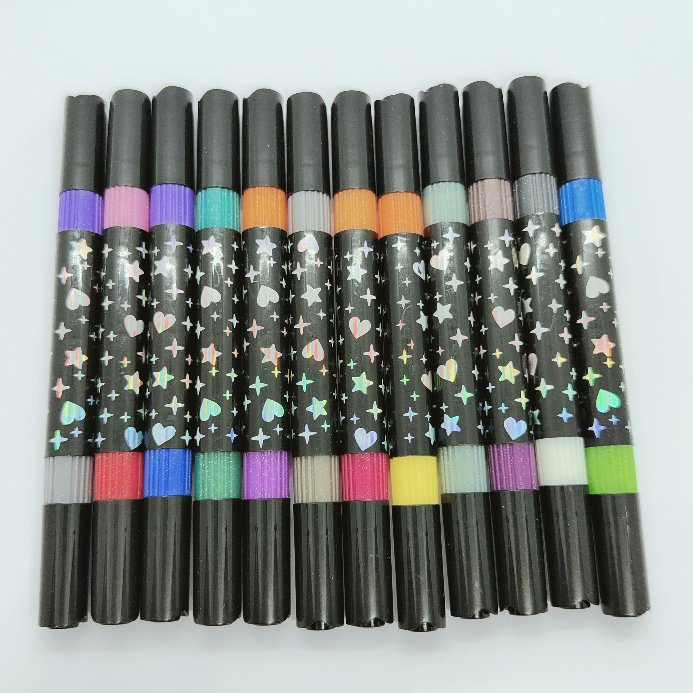 24色彩雙頭亮片奇異筆