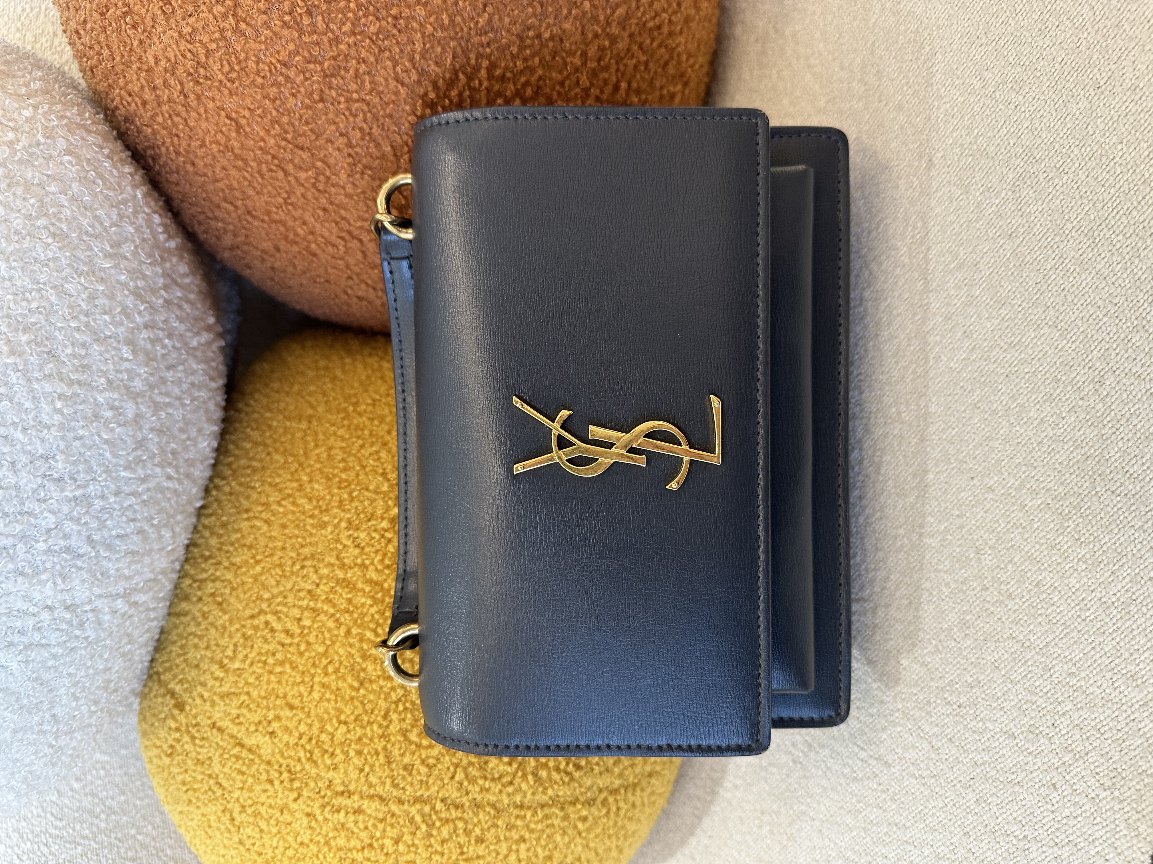 Pre-Owned YSL Sunset Chain Wallet Bag / Dark Blue / 產品編號：2471803