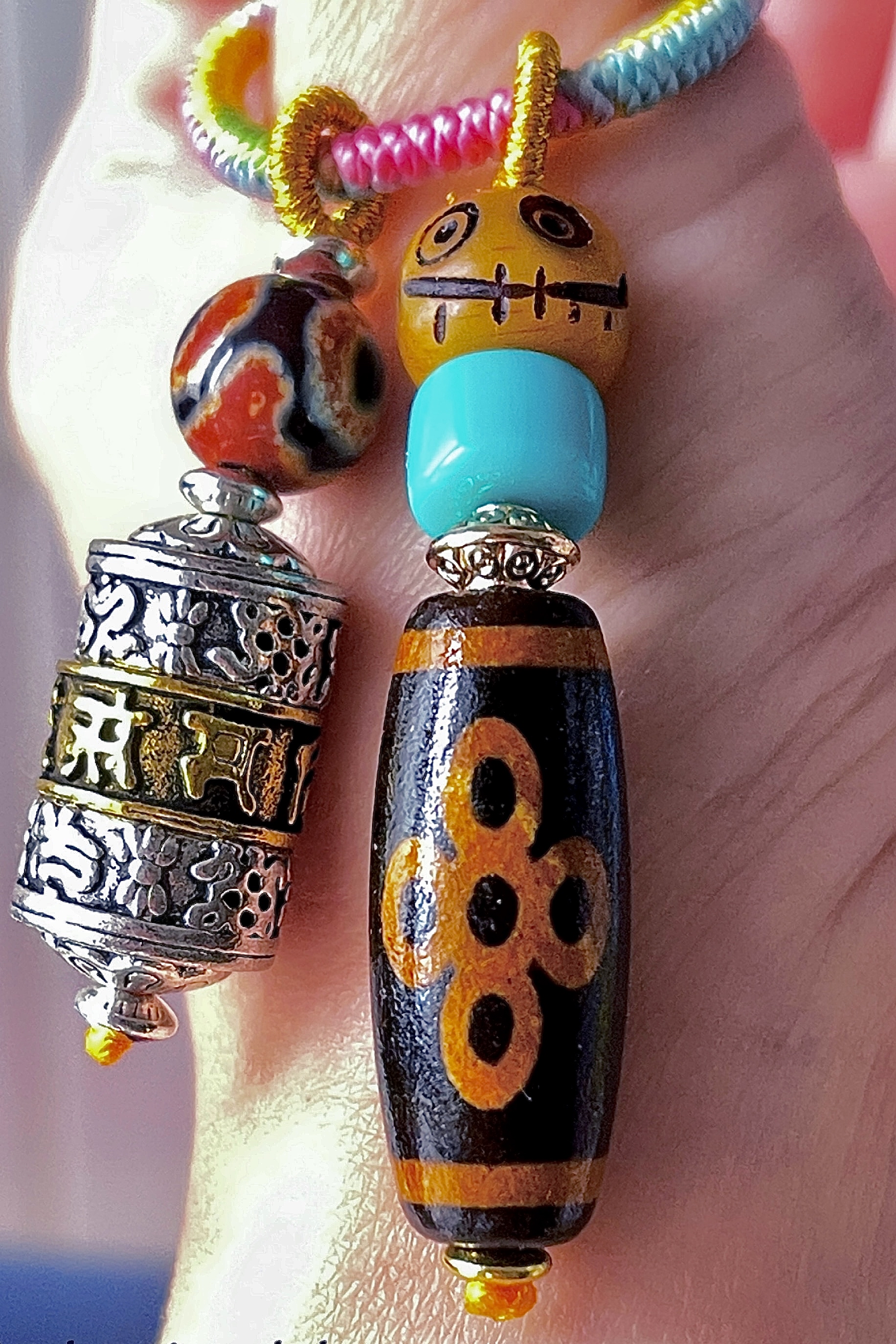 五眼閃電天珠 六字真言