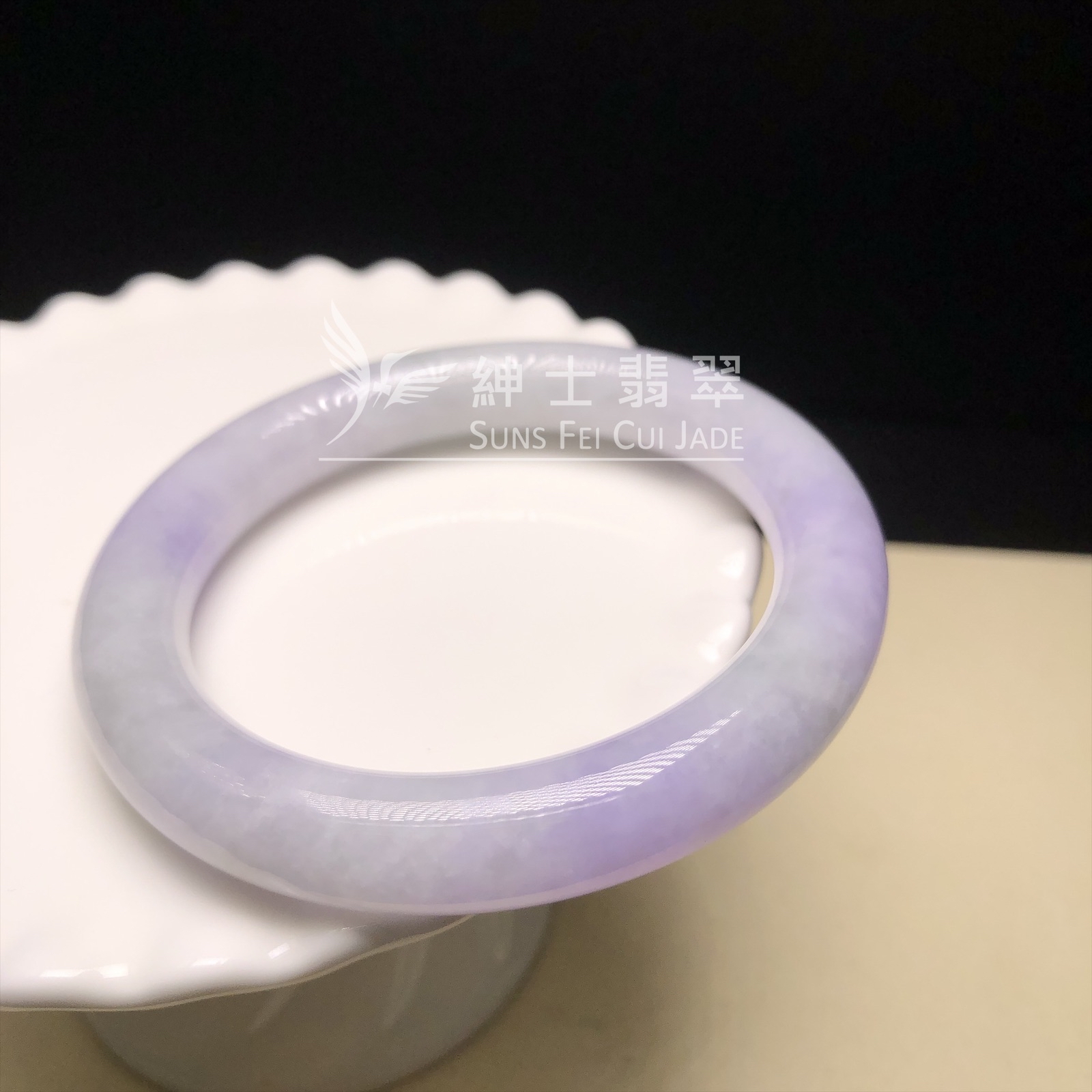 C03918  會卡蠟皮紫羅蘭圓鐲55.5mm 