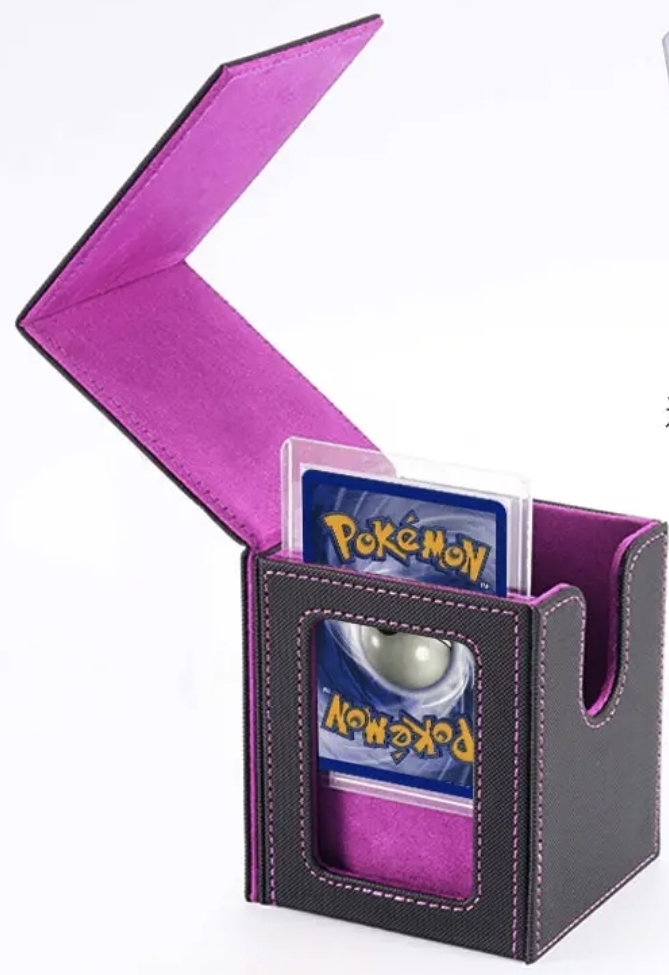 合成仿皮卡夾卡盒，紫色 toploader card case purple