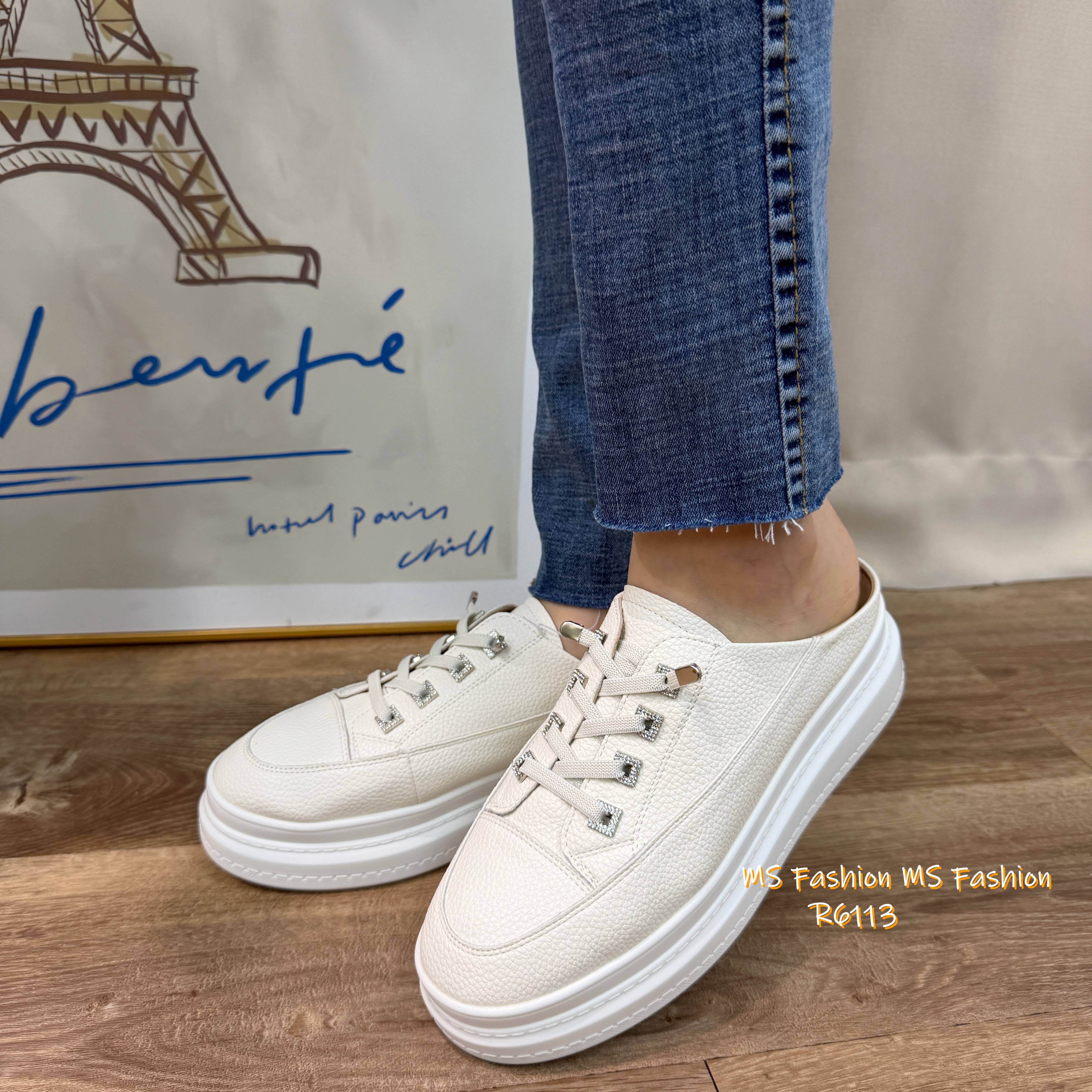 R6113 韓國🇰🇷真皮後拖厚底Sneakers