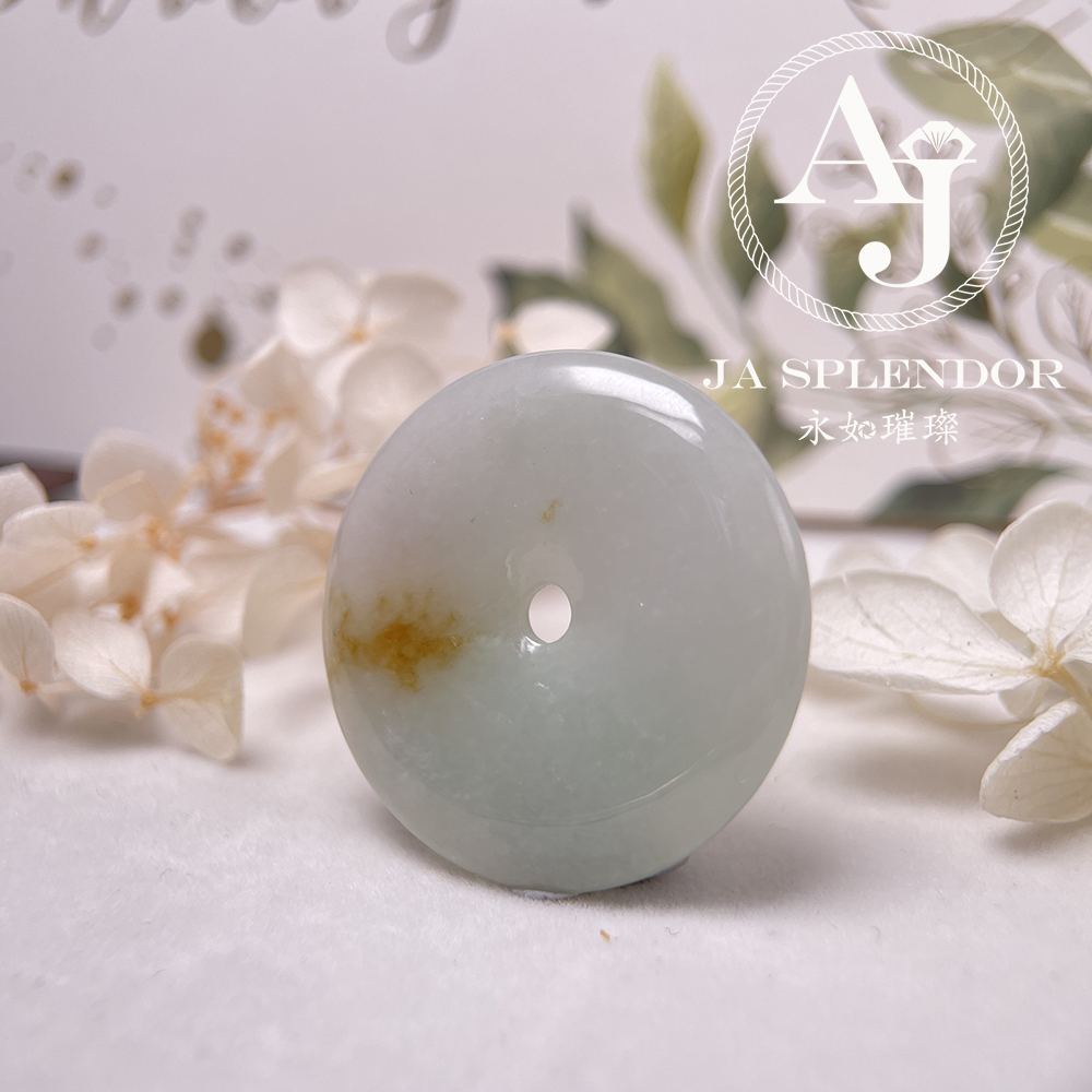 JN-202 天然翡翠A玉 灑金水潤平安扣