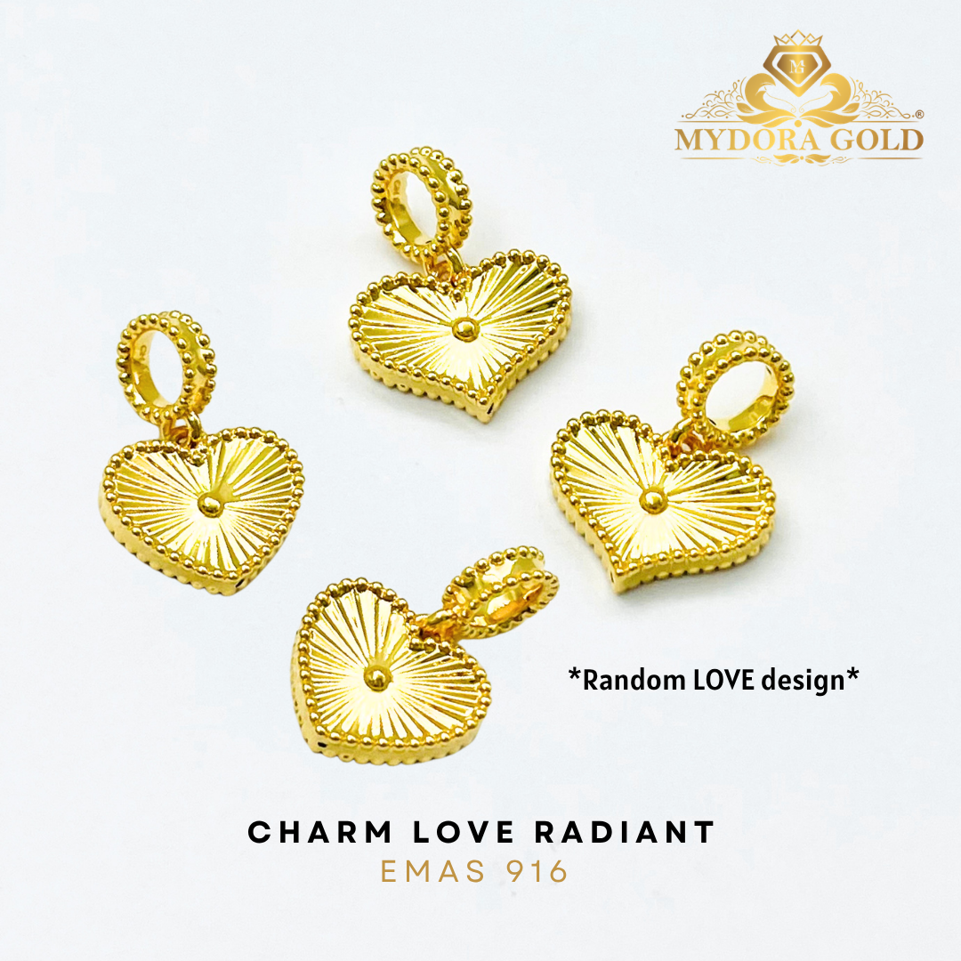 MYDORA Golden Duo Set – Rantai Leher Polo (2g+) Emas 375 + Pendant Emas 916