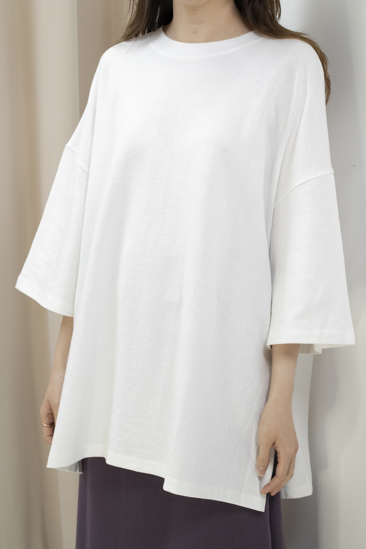 鬆身兩側開叉百搭棉Tee