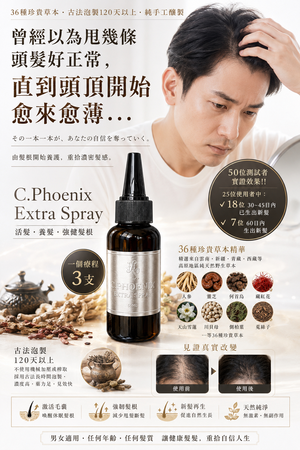 12/5出貨 【C.Phoenix Extra Spray】[特強版] 效果更快更強‼️此產品*有植物藥渣會染色[植物色素純天然無害]及味道較為強烈*