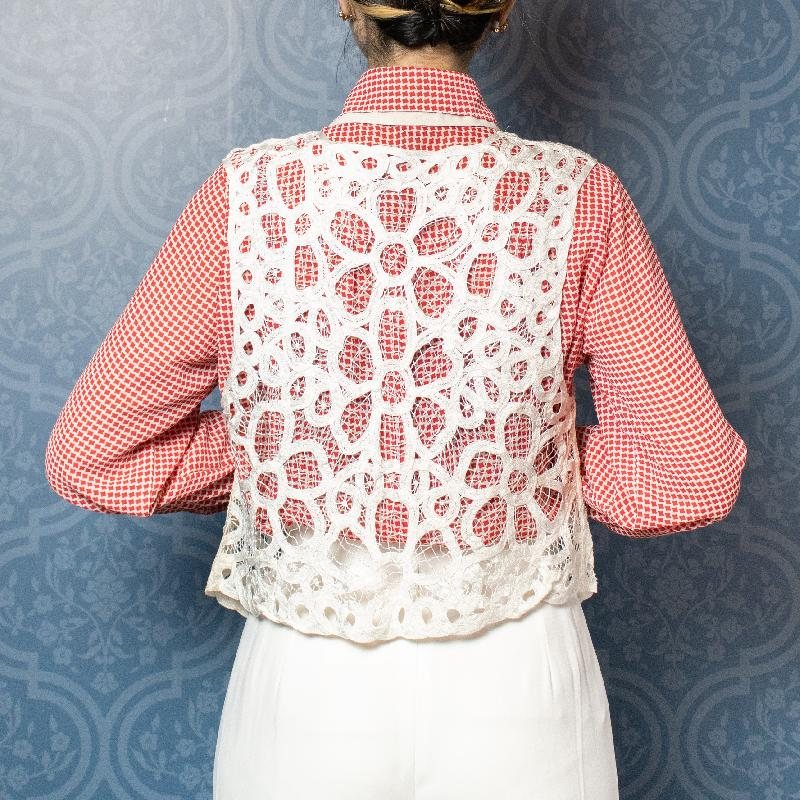 1996 New Old Stock Hand Crocheted Vest WaistCoat (NA0731)