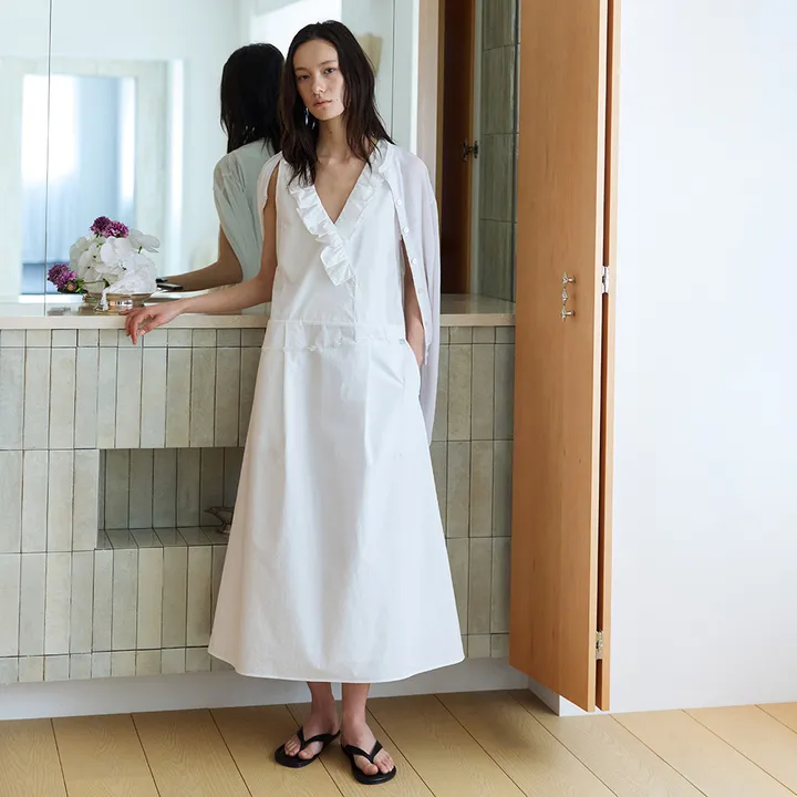 [portofcall] Pavane Pleats Collar Dress (2色)