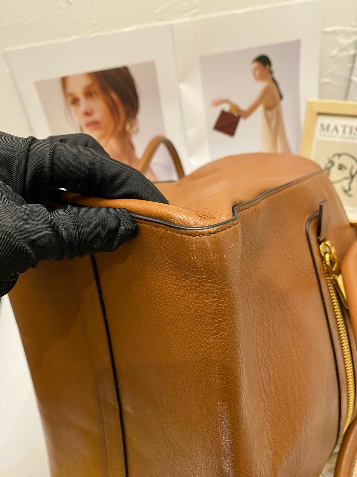 Prada Daino Leather Tote Bag (Cognac)
