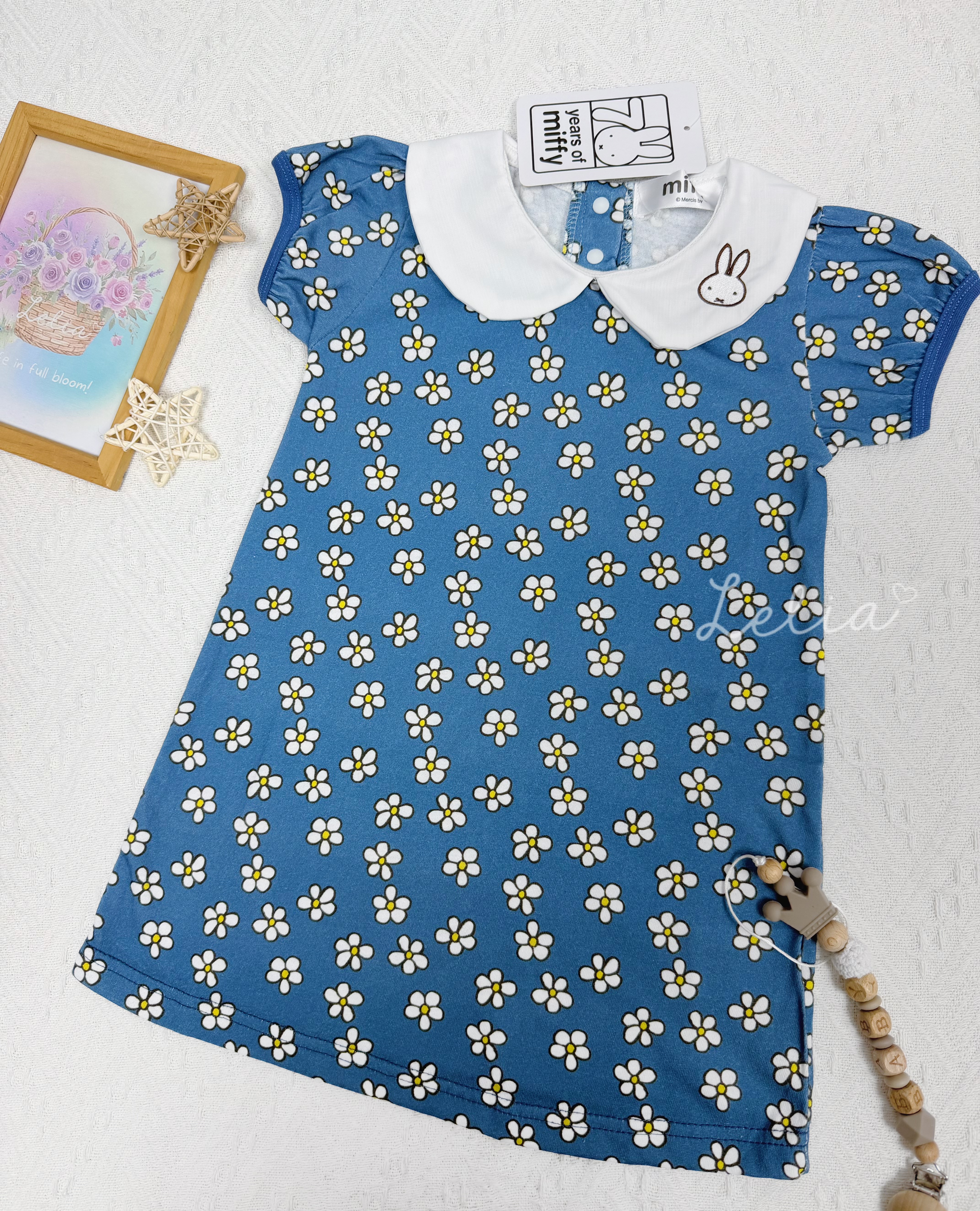 ▫️現貨▫️Miffy花花藍色連身裙