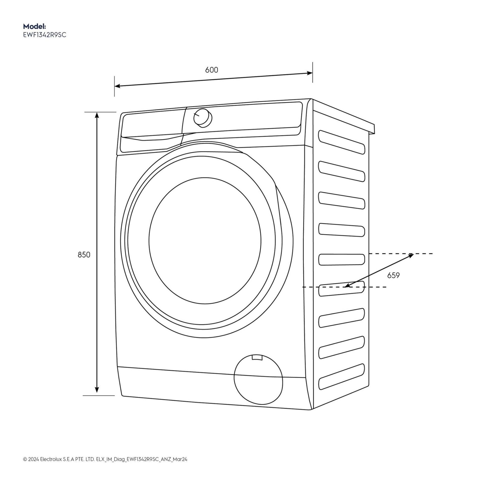 Electrolux 13kg UltimateCare 900 Front Load Inverter Washer (EWF1342R9SC)