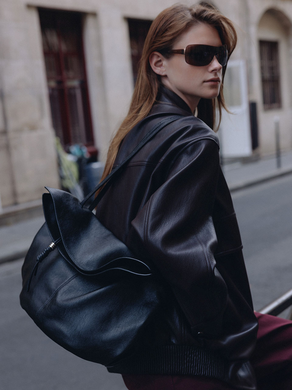 LOEUVRE Sac de Arche Shoulder Large 復古編織流蘇大容量麂皮肩背包