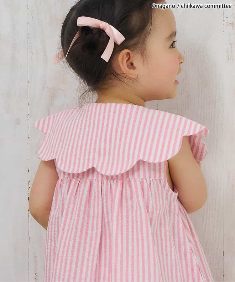 🇯🇵預訂 日本直送🇯🇵Apres les cours x Chiikawa系列兩色人物刺繡貼花條紋翻領連身裙