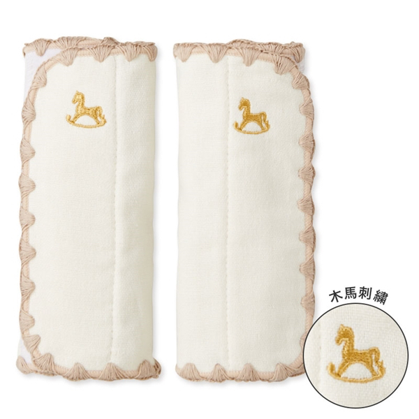 🇯🇵預訂 日本直送🇯🇵木馬刺繡象牙色雙面孭帶咬巾肩巾